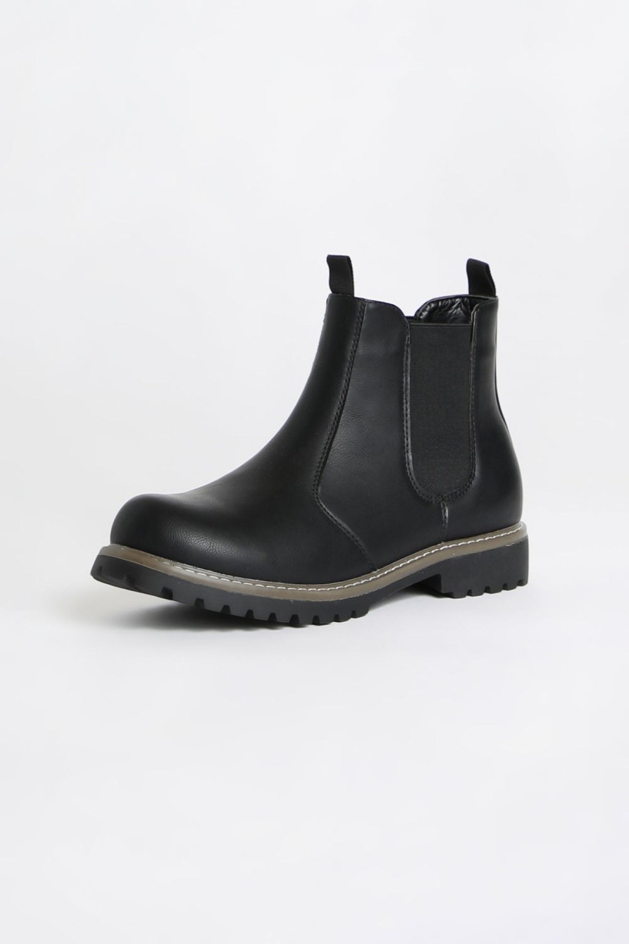 Footwear West49 | Youth Faux Fur Lined Chelsea Boots Black