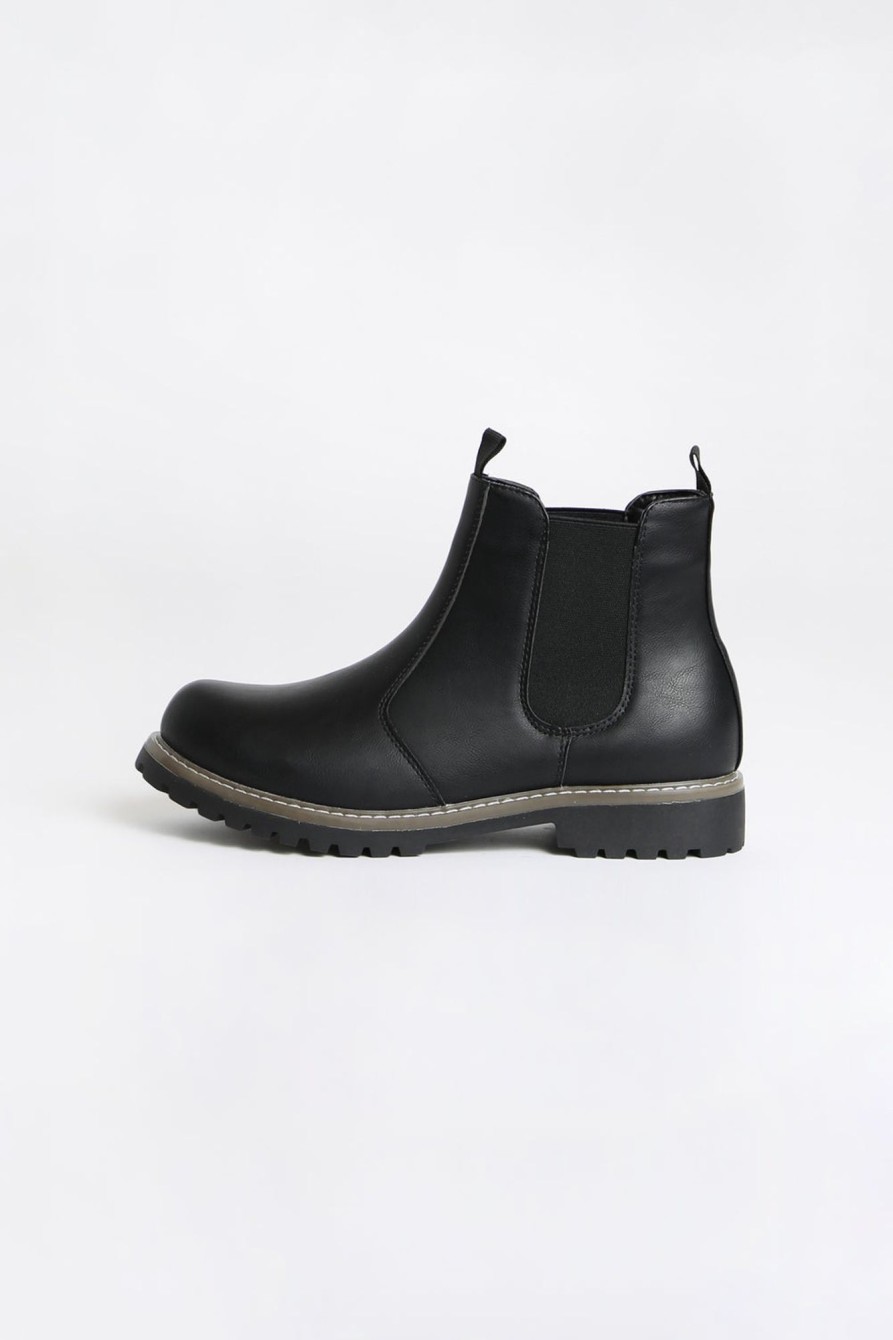 Footwear West49 | Youth Faux Fur Lined Chelsea Boots Black