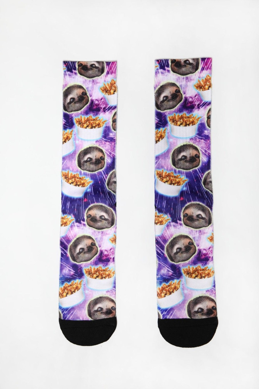 Mens Zoo York | Zoo York Mens Sloths & Poutine Crew Socks Purple