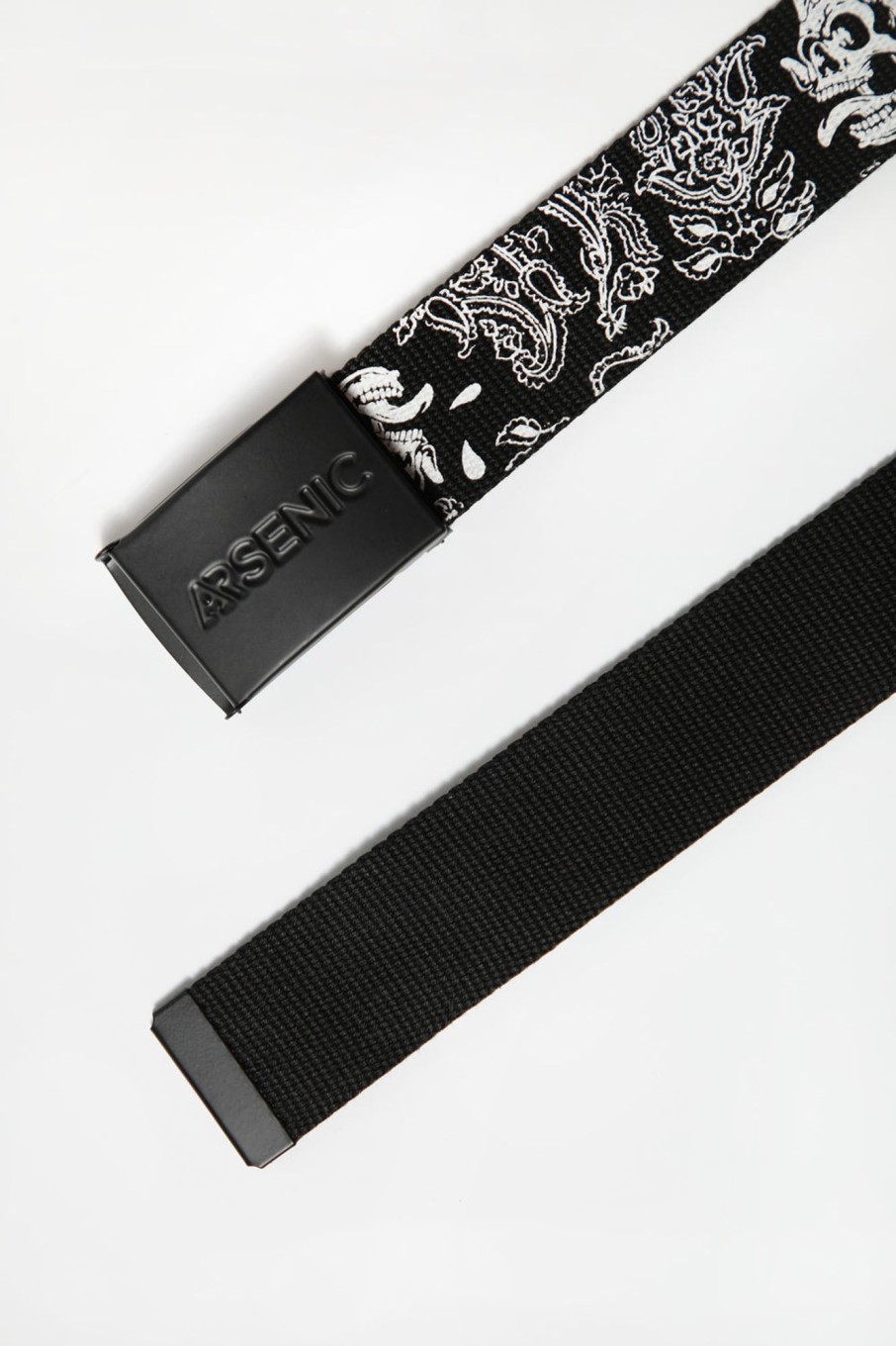 Mens Arsenic | Arsenic Mens Printed Web Belt Black