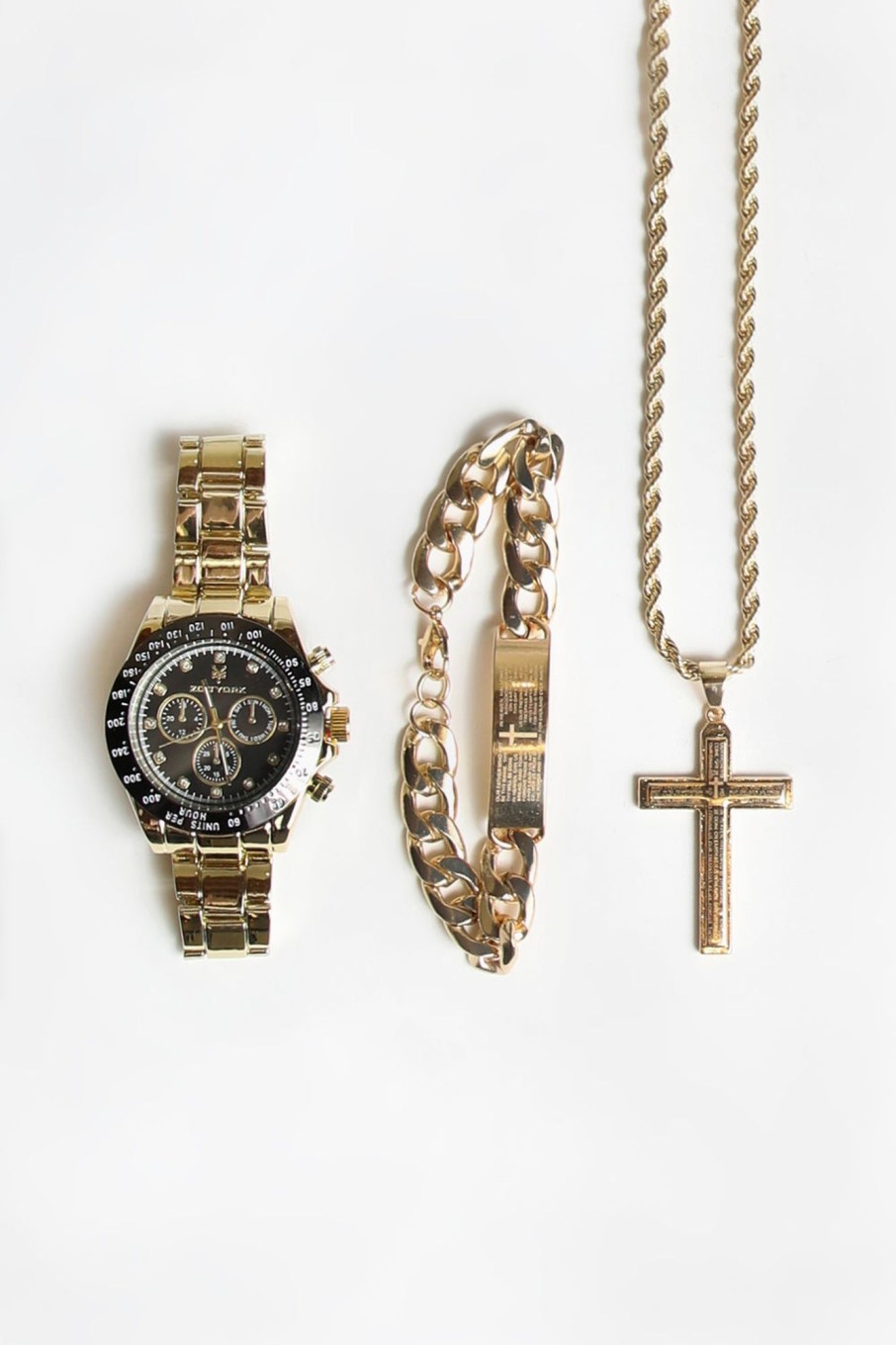 Mens Zoo York | Zoo York Mens Cross Watch Set Gold