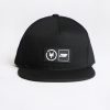 Mens Zoo York | Zoo York Mens Patch Logo Flat Brim Hat Black