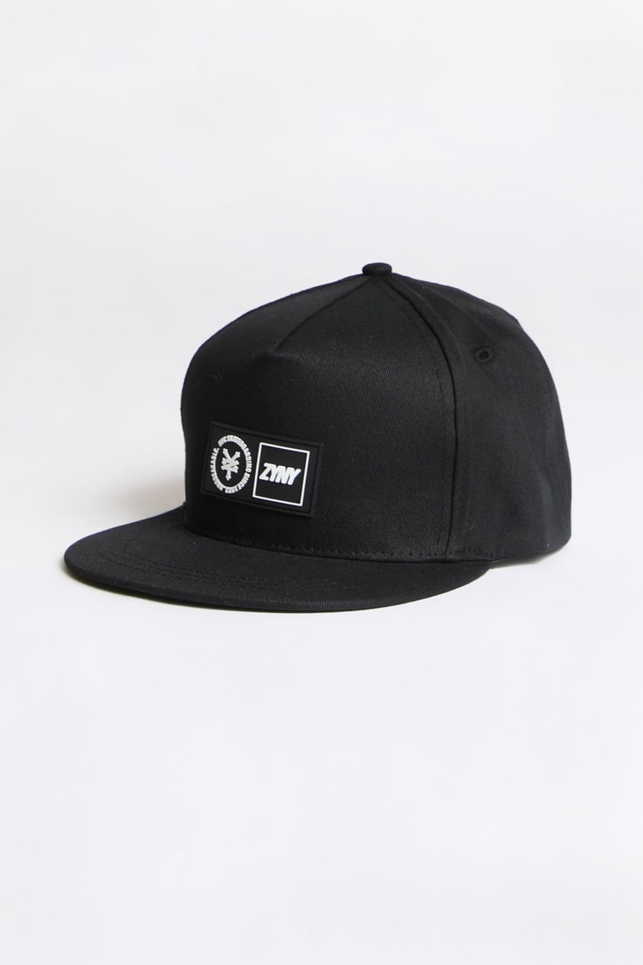 Mens Zoo York | Zoo York Mens Patch Logo Flat Brim Hat Black