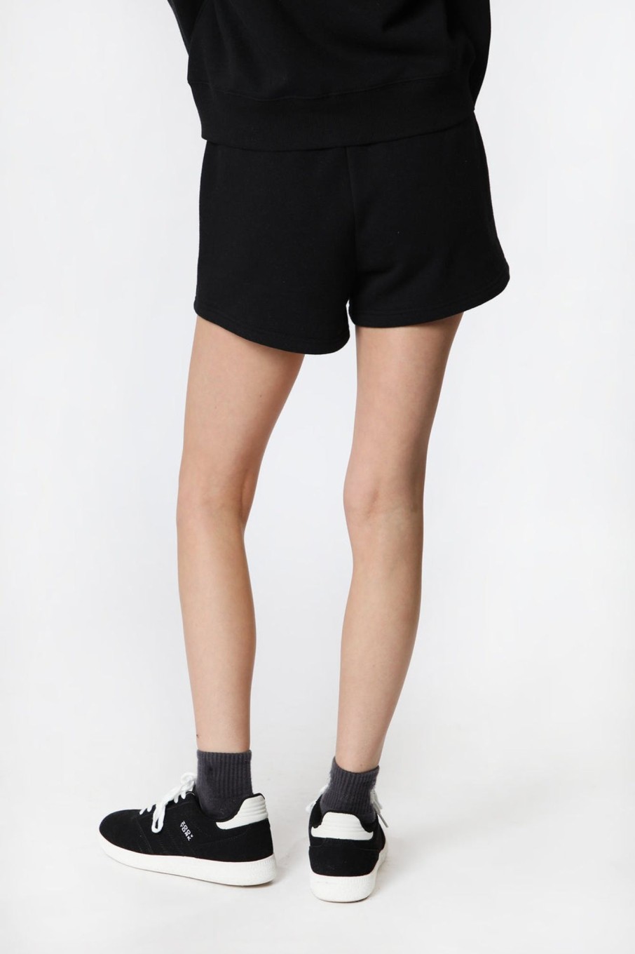 Womens Enygma | Womens Enygma Skeleton Basic Fleece Shorts Black