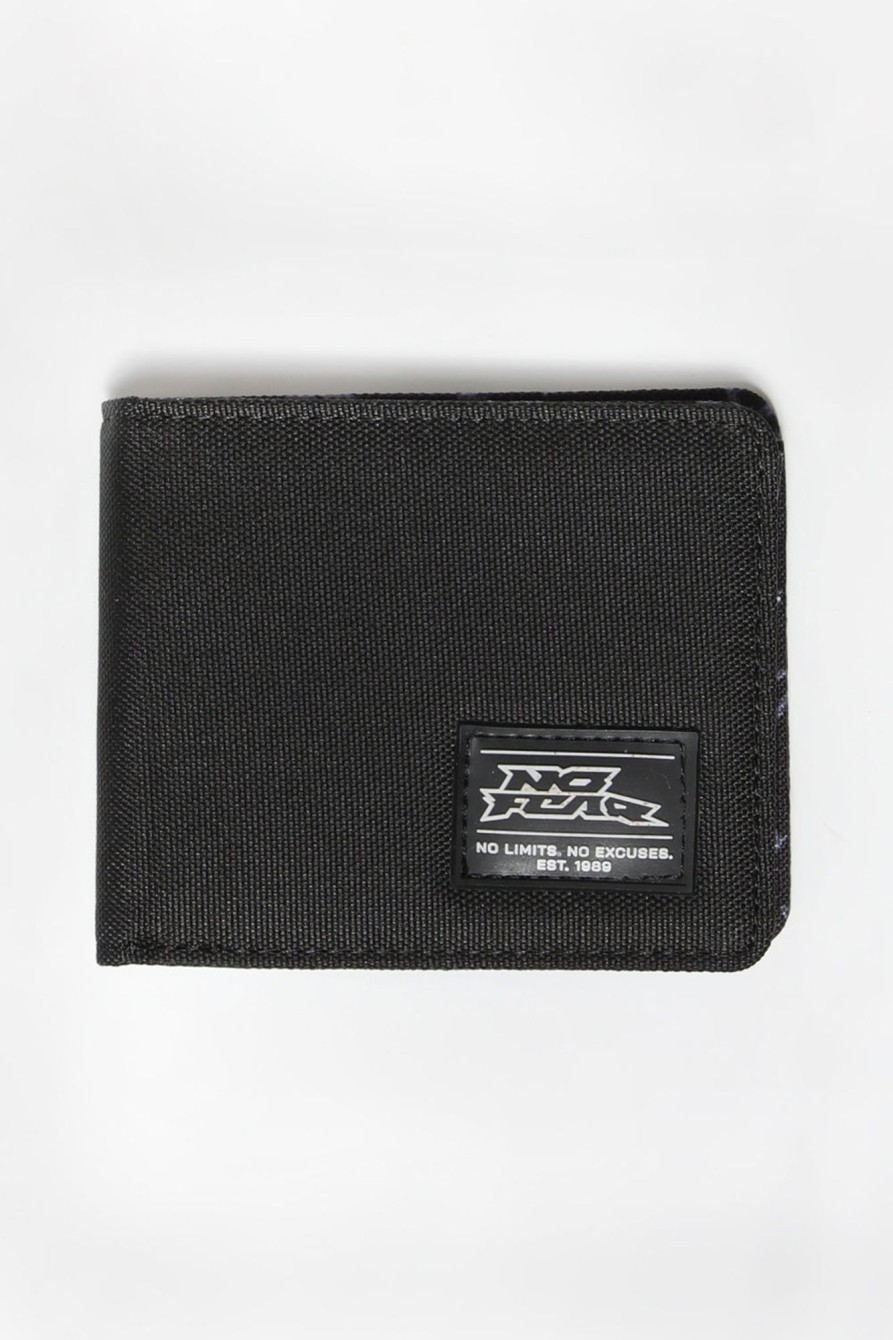 Mens No Fear | No Fear Canvas Logo Wallet Black