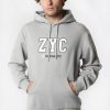 Mens Zoo York | Zoo York Mens Zyc Logo Hoodie Light Grey