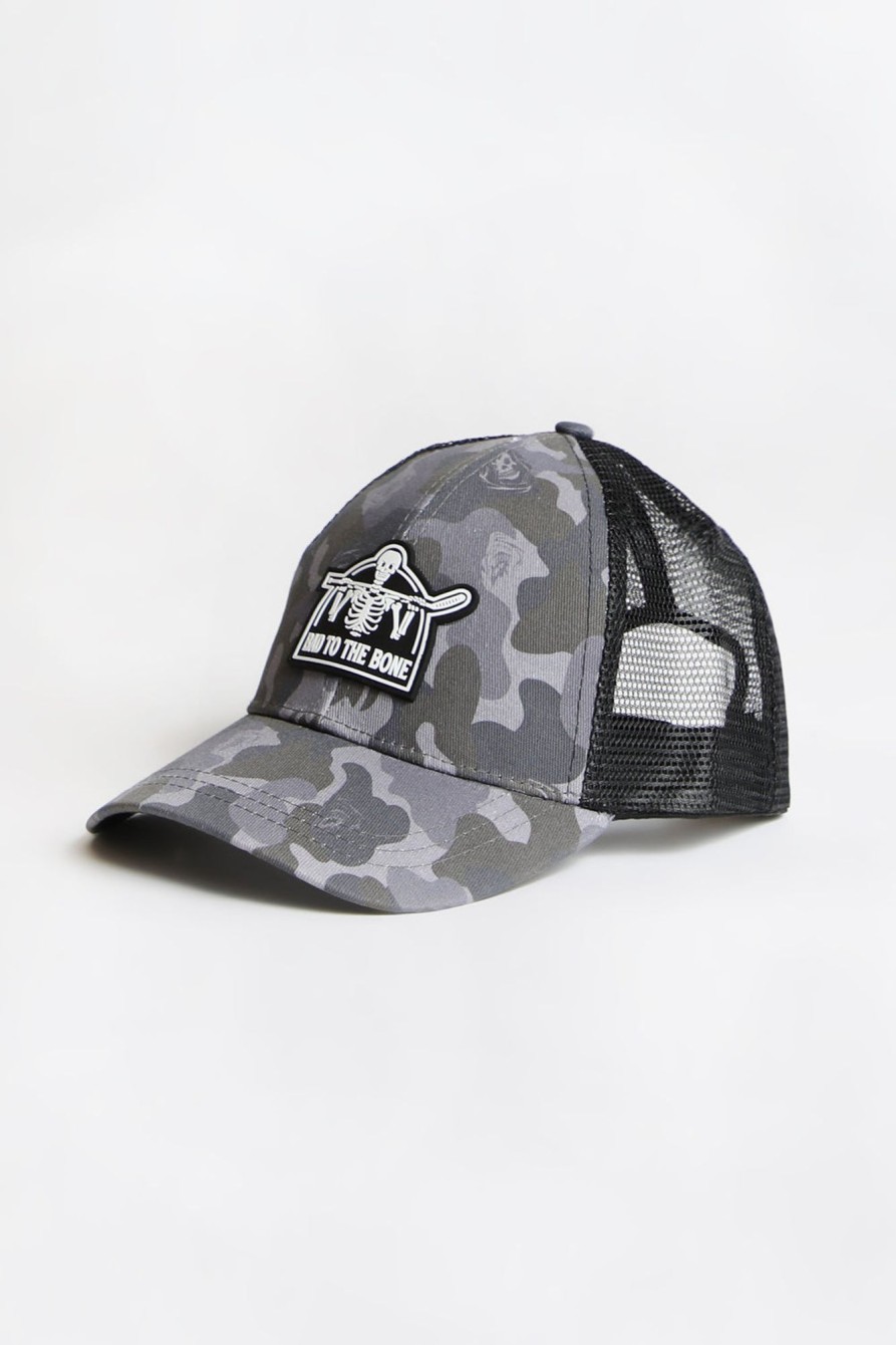 Mens Arsenic | Arsenic Mens Skull Patch Camo Trucker Hat Black