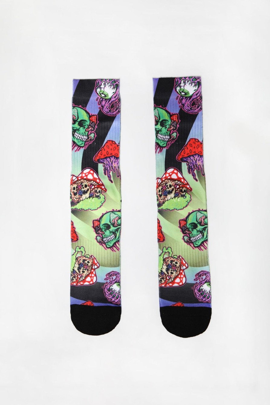 Youth Arsenic | Arsenic Youth Mushroom Skulls Crew Socks Multi