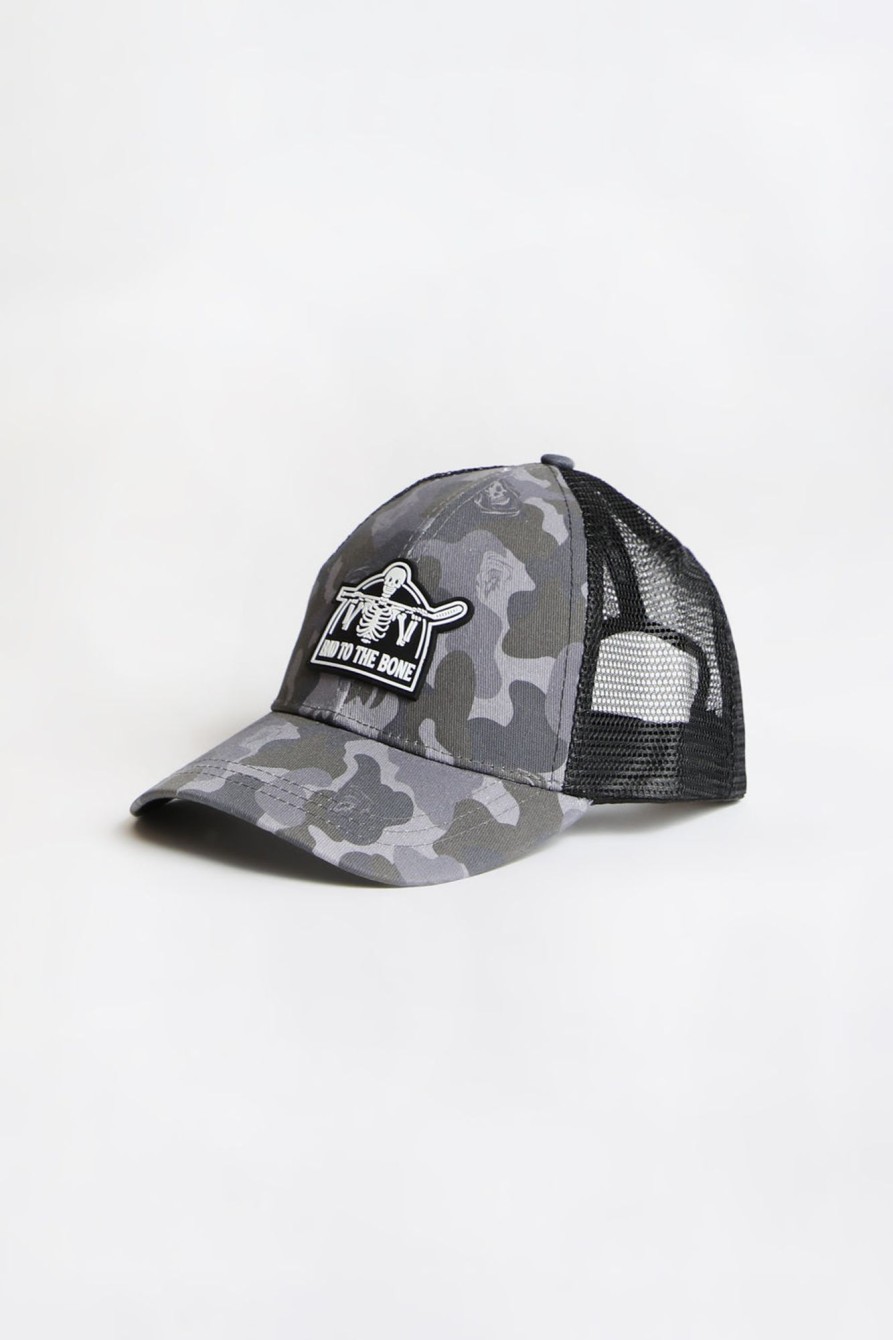 Youth Arsenic | Arsenic Youth Skull Patch Camo Trucker Hat Black