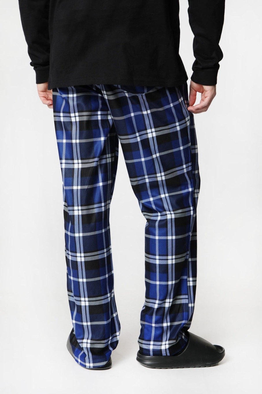 Mens Zoo York | Zoo York Mens Plaid Printed Pajama Bottoms Navy