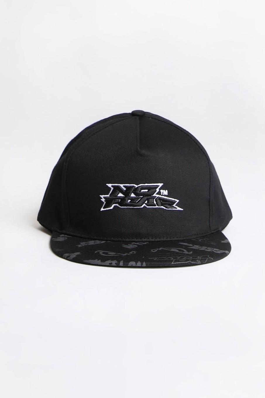 Mens No Fear | No Fear Mens Embroidered Logo Flat Brim Hat Black