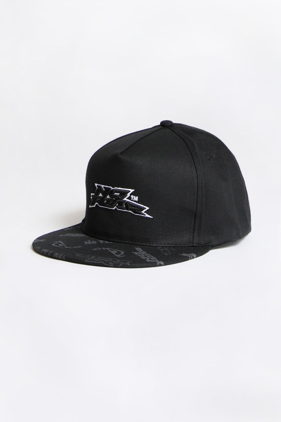 Mens No Fear | No Fear Mens Embroidered Logo Flat Brim Hat Black