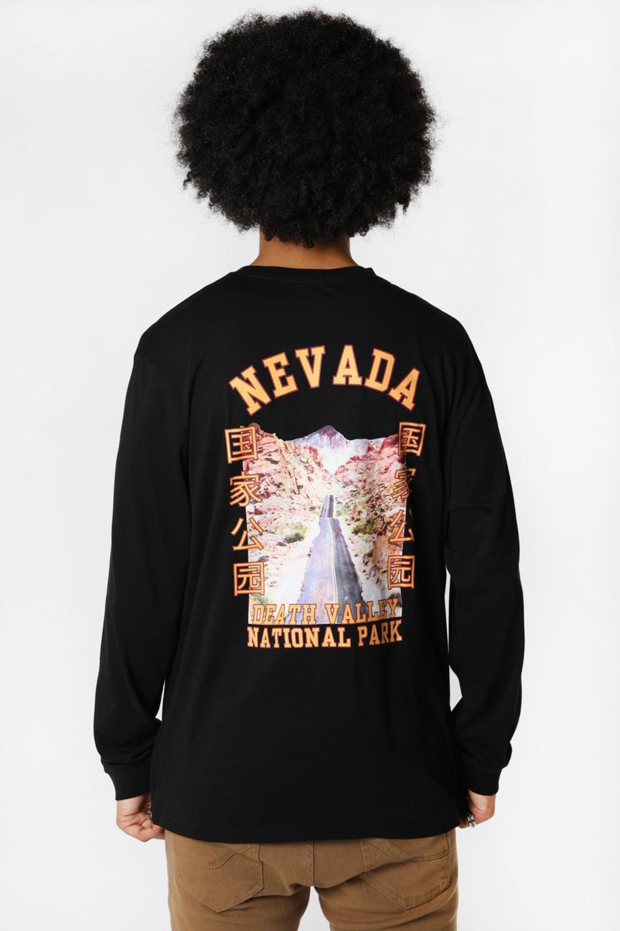 Mens Death Valley | Death Valley Mens Nevada Long Sleeve Top Black