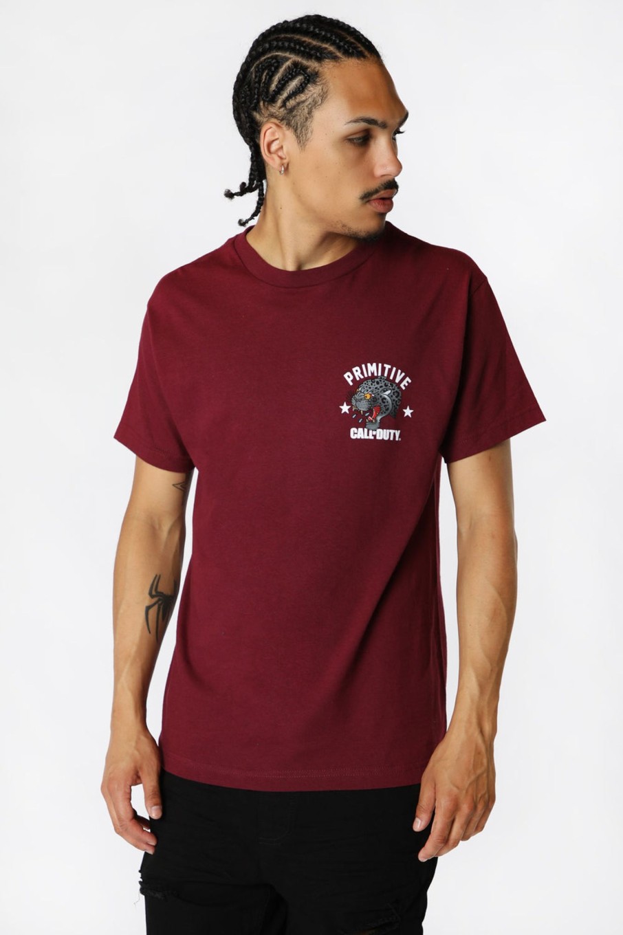 Mens Primitive | Primitive X Call Of Duty Black Jaguar T-Shirt Burgundy