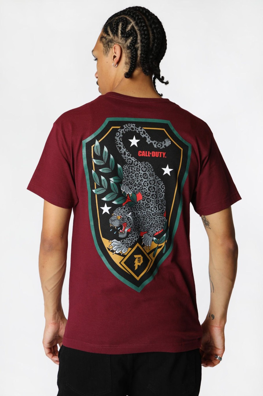 Mens Primitive | Primitive X Call Of Duty Black Jaguar T-Shirt Burgundy