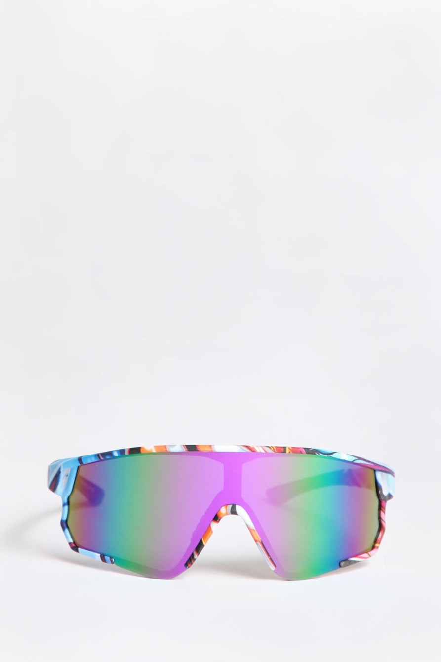 Mens West49 | West49 Printed Shield Sunglasses