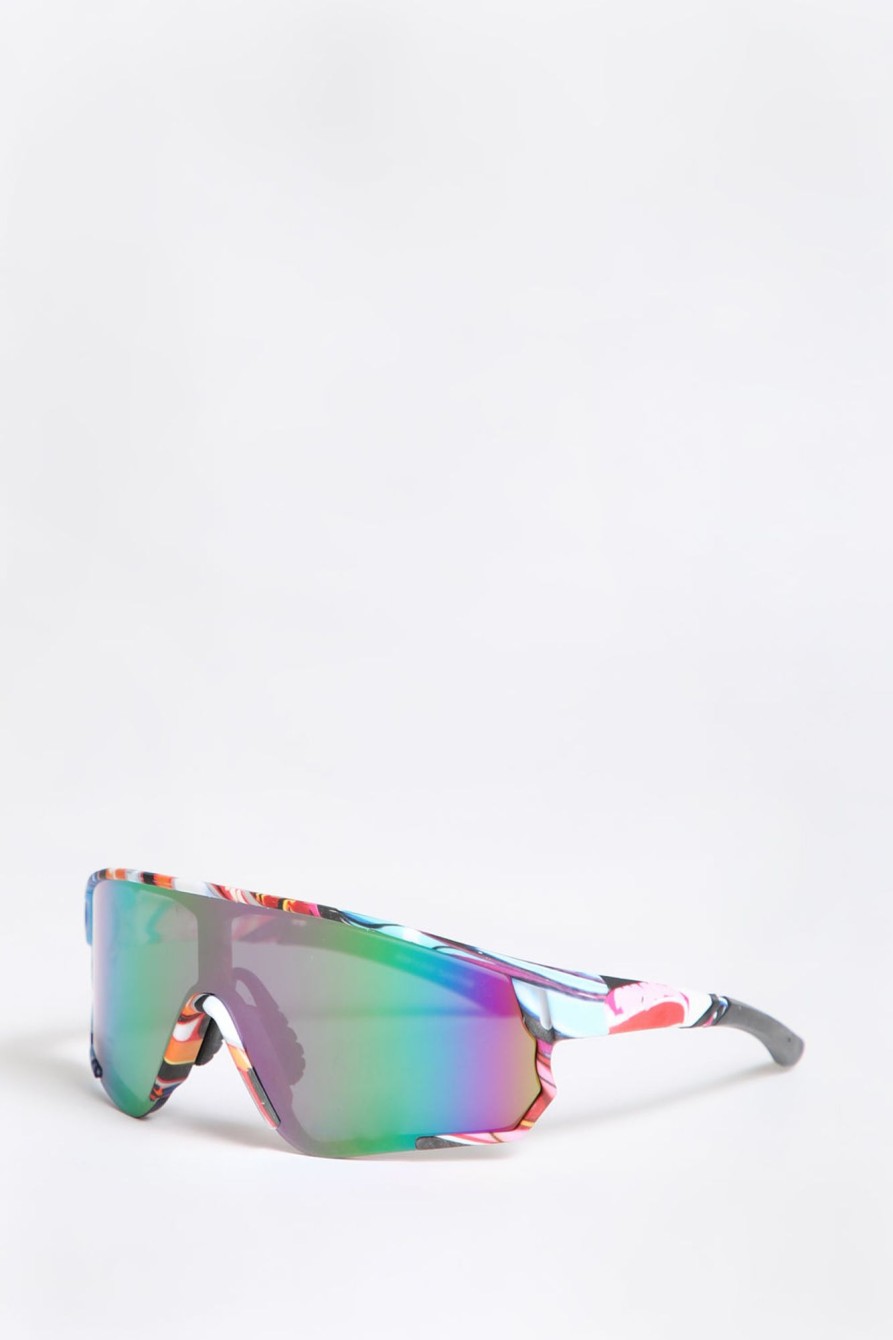 Mens West49 | West49 Printed Shield Sunglasses