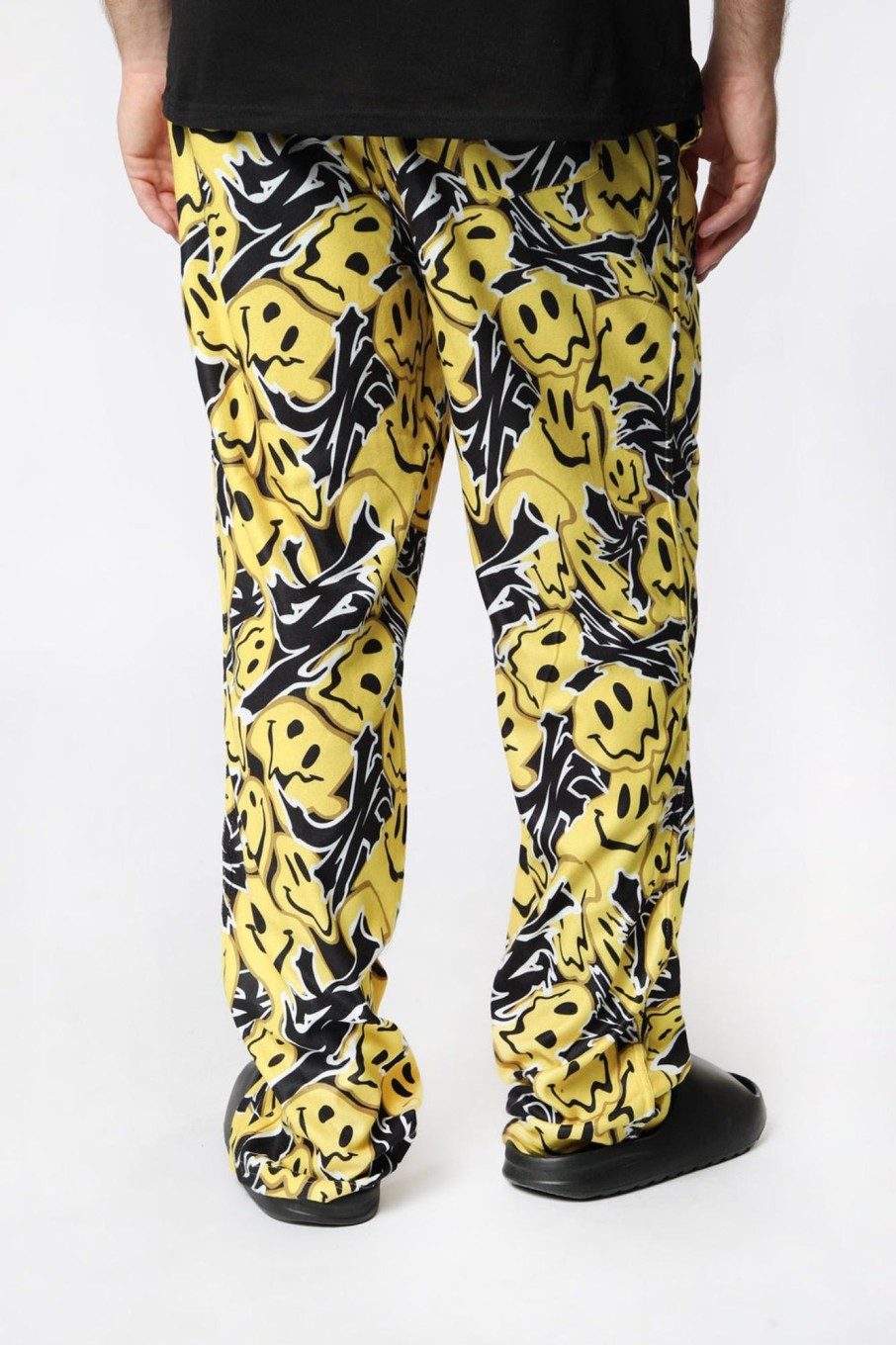 Mens Zoo York | Zoo York Mens Smiley Print Pajama Bottoms Yellow