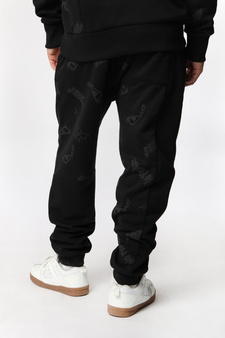 Mens No Fear | No Fear Mens Allover Logo Print Joggers Black