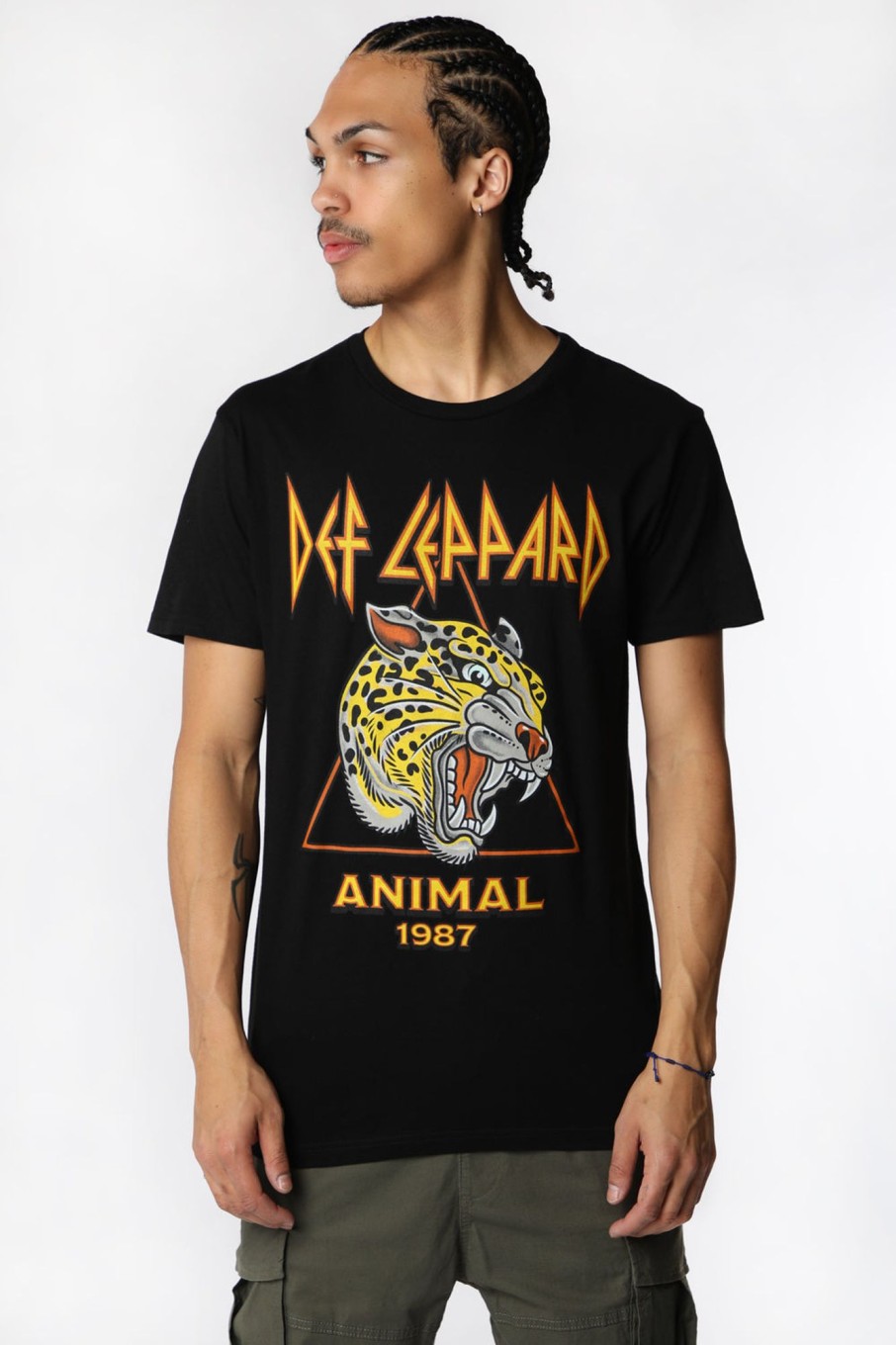 Mens West49 | Mens Def Leppard Animal T-Shirt Black