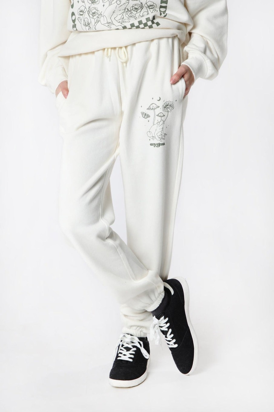 Womens Enygma | Womens Enygma Frog Graphic Sweatpant Ivory