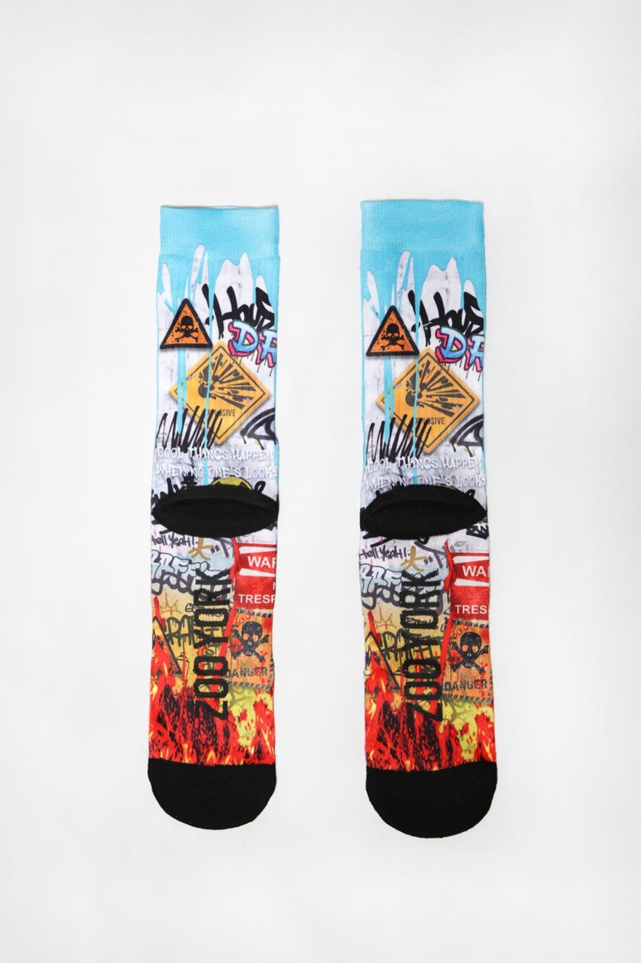 Youth Zoo York | Zoo York Youth Graffiti Print Crew Socks Blue