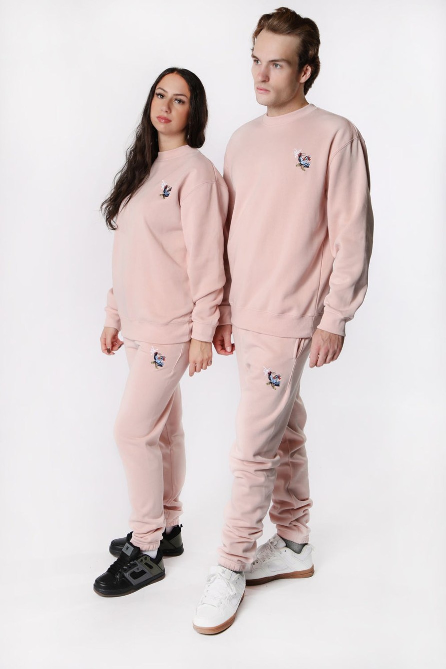 Unisex Zoo York | Zoo York Unisex Embroidered Graphic Fleece Jogger Light Pink