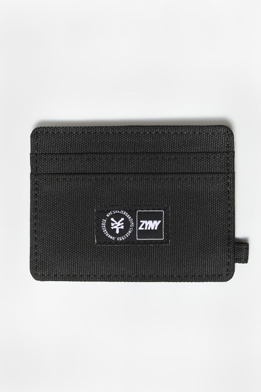 Mens Zoo York | Zoo York Canvas Card Wallet Black