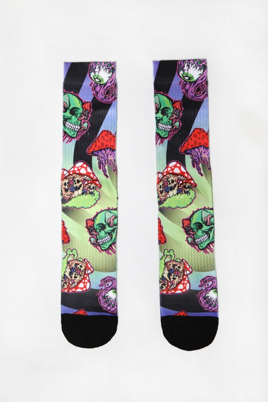 Mens Arsenic | Arsenic Mens Mushrooms And Skulls Crew Socks Multi