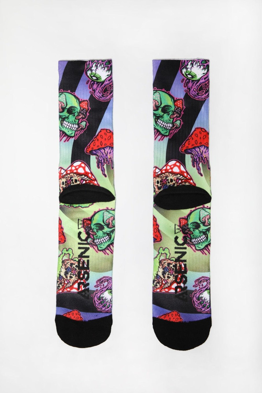 Mens Arsenic | Arsenic Mens Mushrooms And Skulls Crew Socks Multi