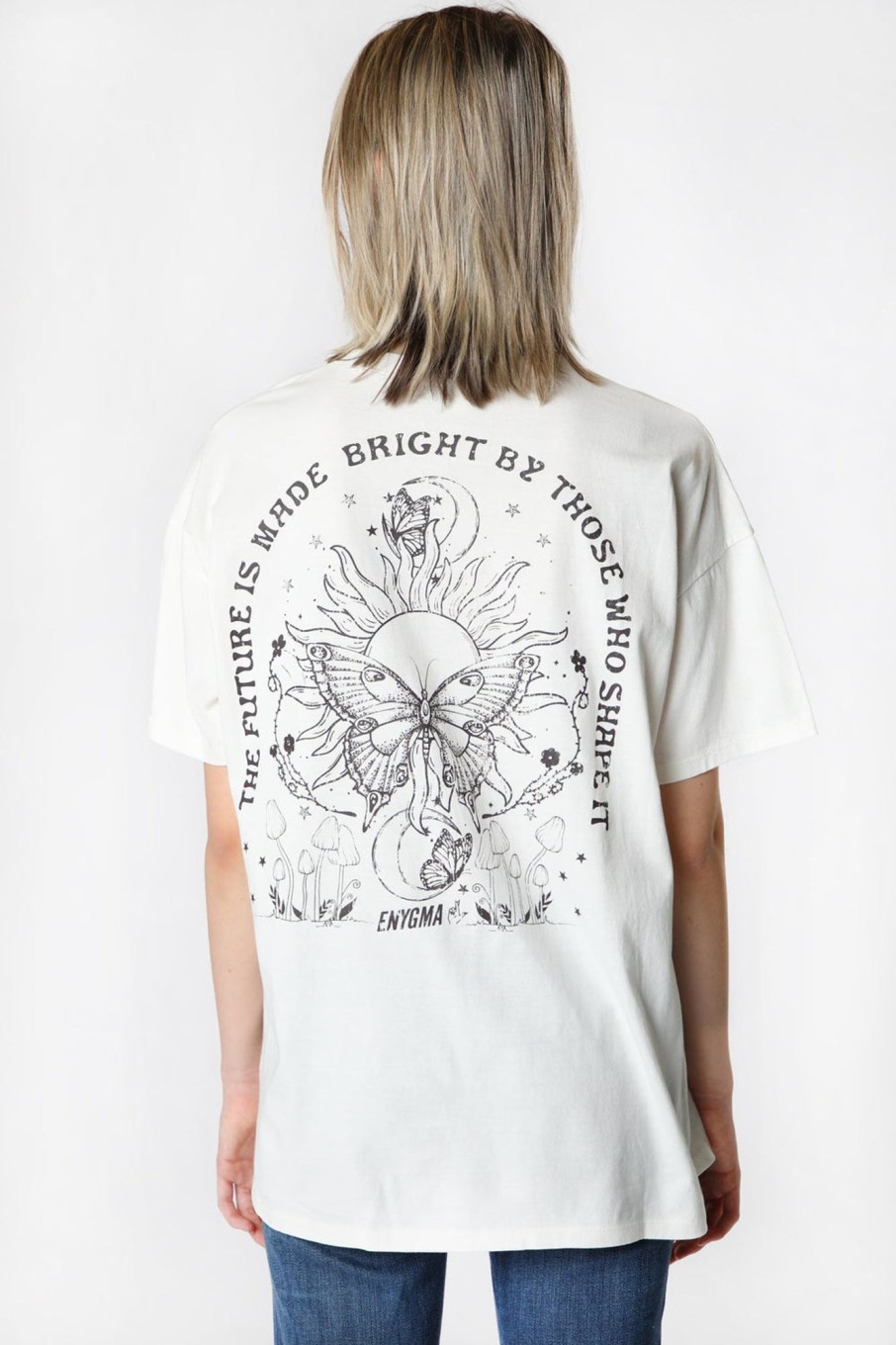 Womens Enygma | Womens Enygma Oversized The Future Is Made Bright T-Shirt Ivory