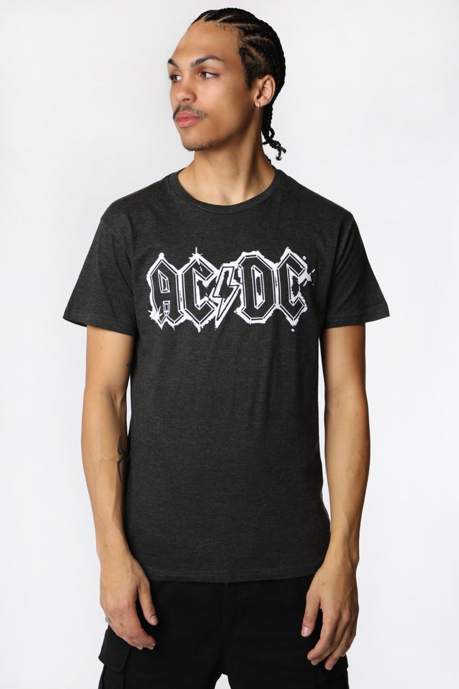 Mens West49 | Mens Ac/Dc T-Shirt Charcoal