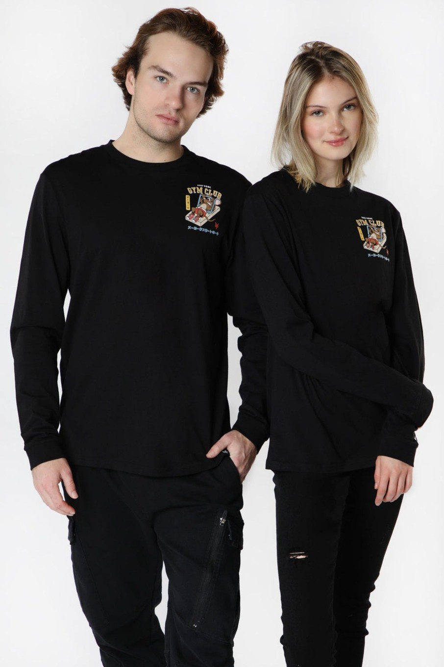 Unisex Zoo York | Zoo York Unisex Gym Club Long Sleeve Top Black