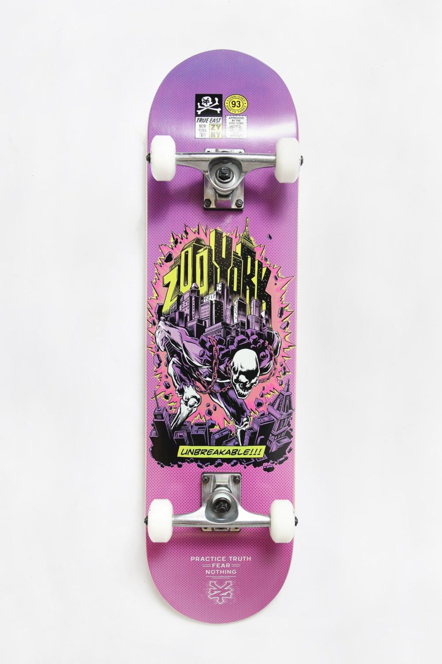 Skate Zoo York | Zoo York Comic Book Style Skeleton Skateboard 8" Purple