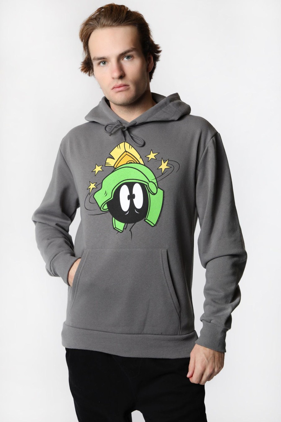 Mens West49 | Mens Marvin The Martian Hoodie Dark Grey