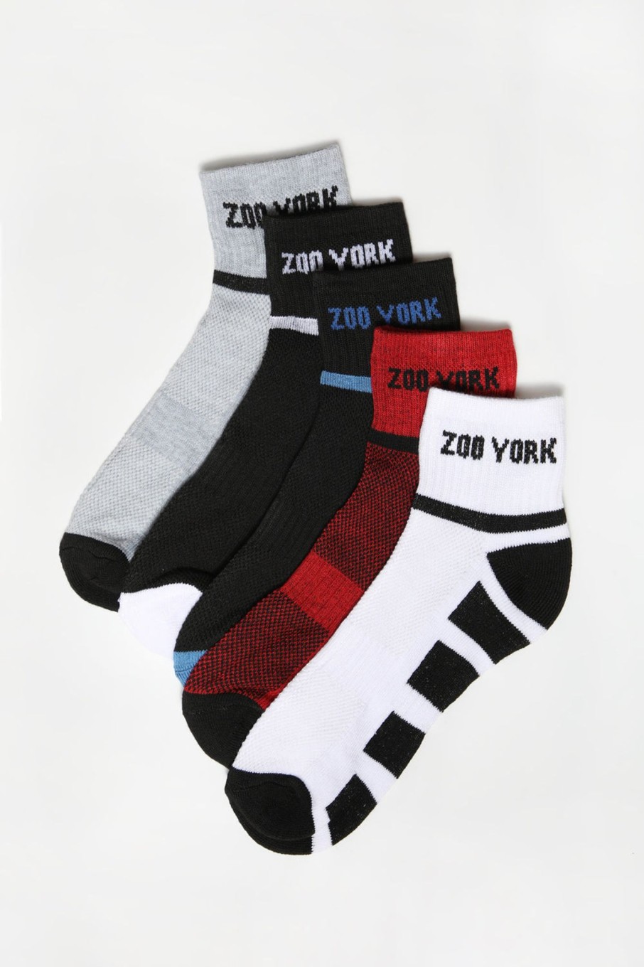 Mens Zoo York | Zoo York Mens 5-Pack Athletic Ankle Socks Multi