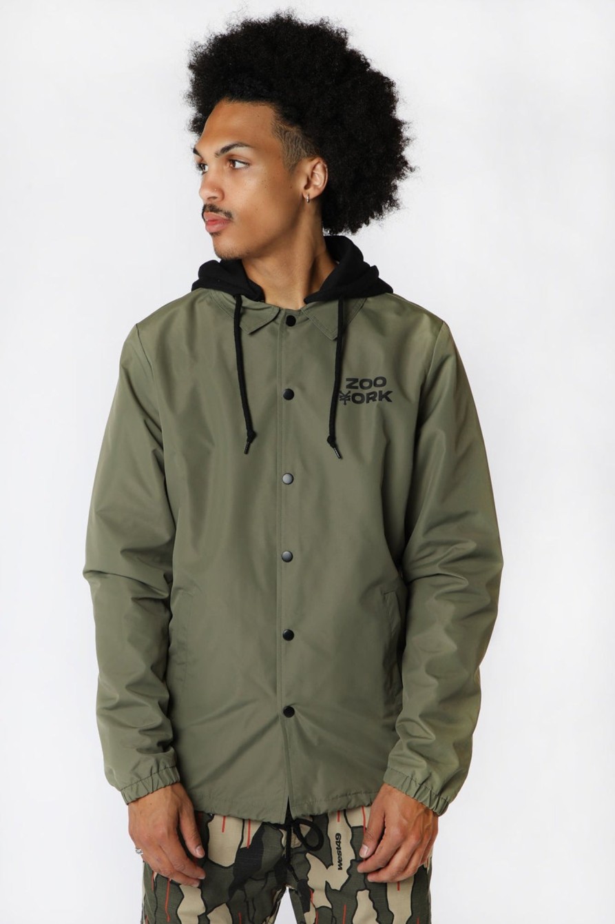 Mens Zoo York | Zoo York Mens Nyc Coach Jacket Green