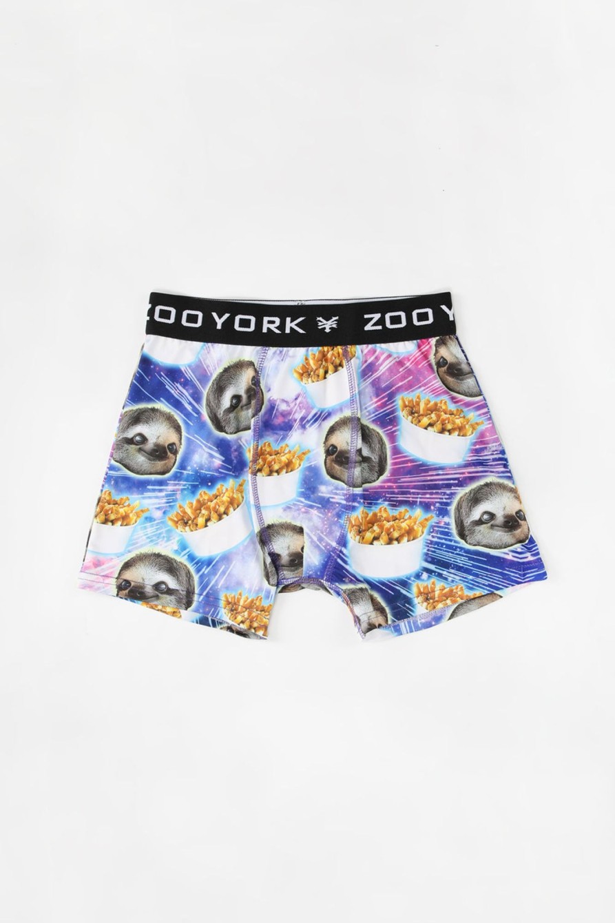 Mens Zoo York | Zoo York Mens Sloths & Poutine Boxer Brief Purple