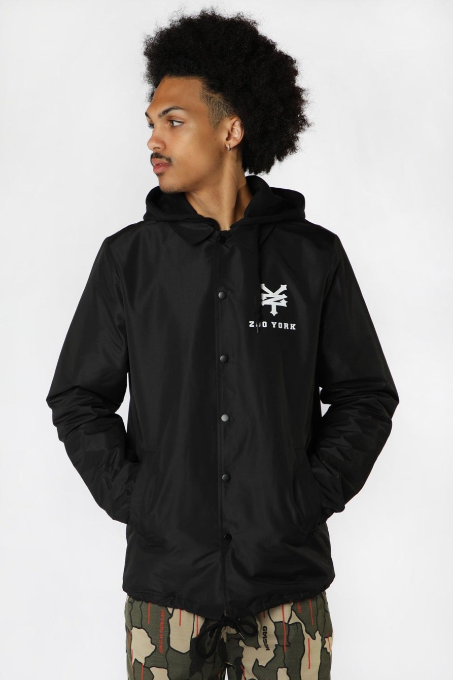 Mens Zoo York | Zoo York Mens Brooklyn Coach Jacket Black