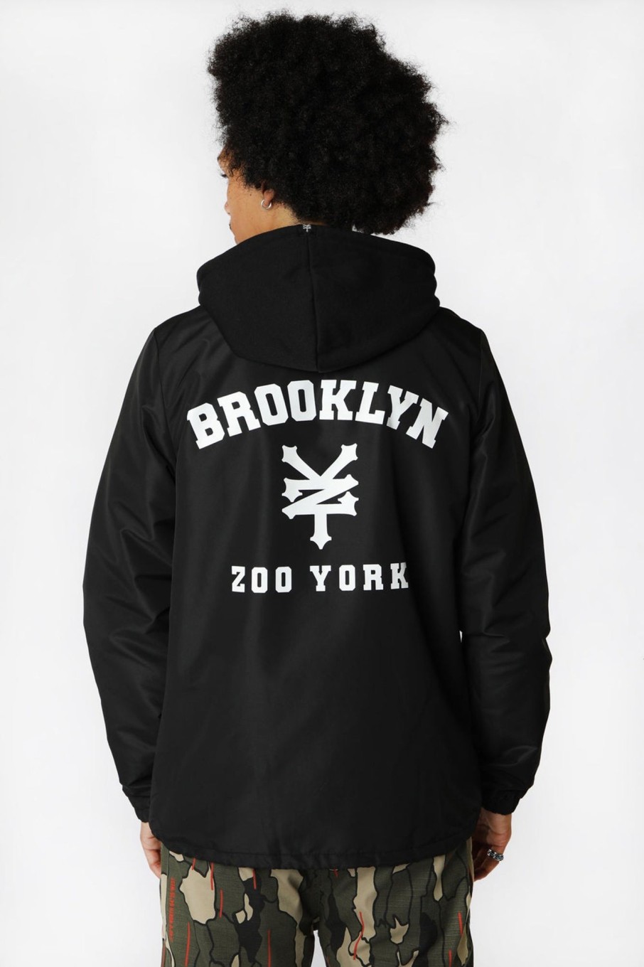 Mens Zoo York | Zoo York Mens Brooklyn Coach Jacket Black