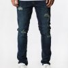 Mens West49 | West49 Mens Distressed Skinny Jeans Rinse Denim