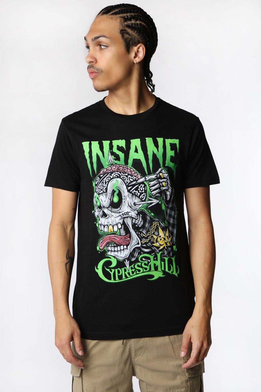 Mens West49 | Mens Cypress Hill Insane T-Shirt Black