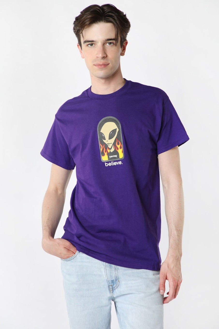 Mens Thrasher | Thrasher X Alien Workshop Believe T-Shirt Purple