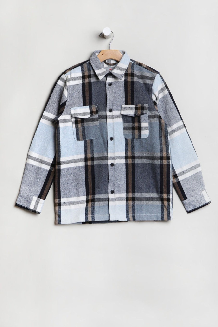 Youth Amnesia | Amnesia Youth Cotton Plaid Button-Up Blue