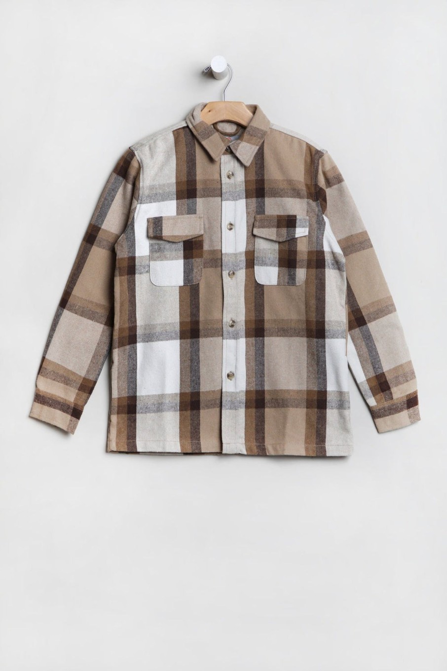 Youth Amnesia | Amnesia Youth Cotton Plaid Button-Up Sand