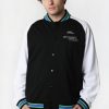 Mens No Fear | No Fear Mens Fleece Varsity Jacket Black