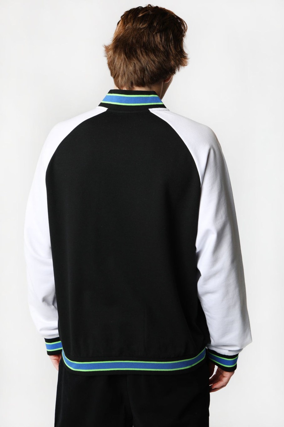 Mens No Fear | No Fear Mens Fleece Varsity Jacket Black