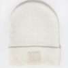 Unisex Zoo York | Zoo York Unisex Patch Logo Long Beanie Off White