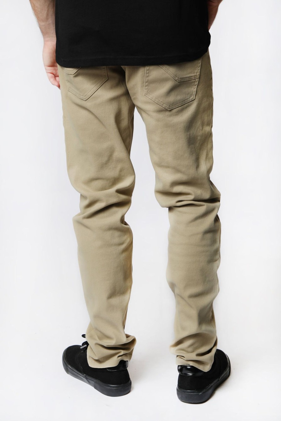 Mens West49 | West49 Mens Bull Denim Slim Jeans Khaki