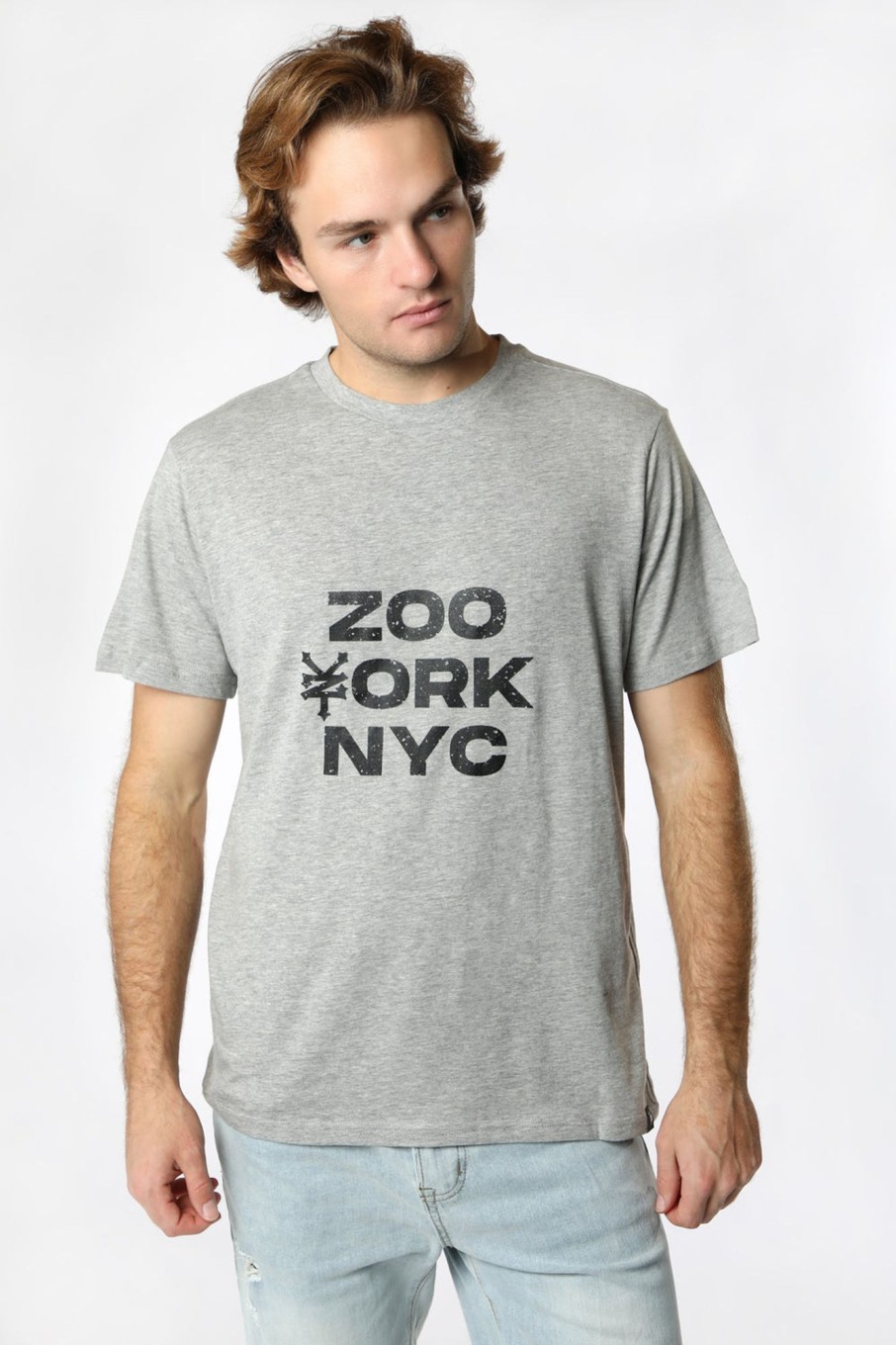 Mens Zoo York | Zoo York Mens Nyc Logo Graphic T-Shirt Heather Grey